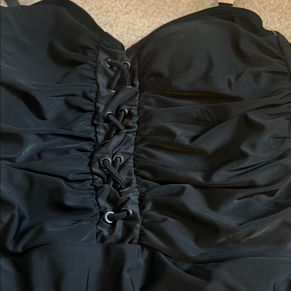 NWT! Black Ruched Swimsuit - Picture 3 of 3